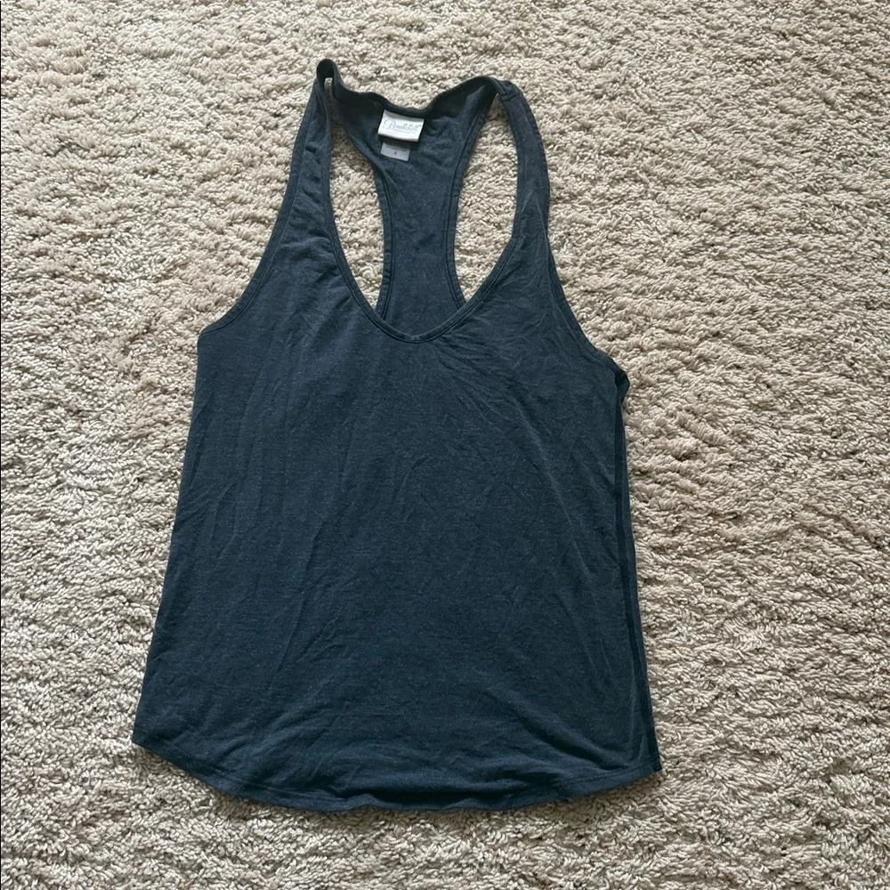 Bombshell Low Cut Navy Racerback Tank - Picture 4 of 5